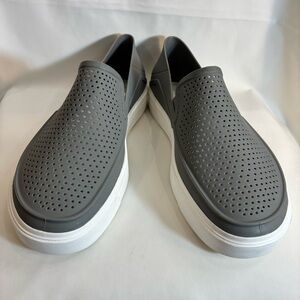 CROCS Sz 11 Citilane Slip-On Shoes Perforated Top Squarish Toe Cap Loafers NEW